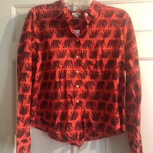 J crew elephant pink tie shirt.  NWT
